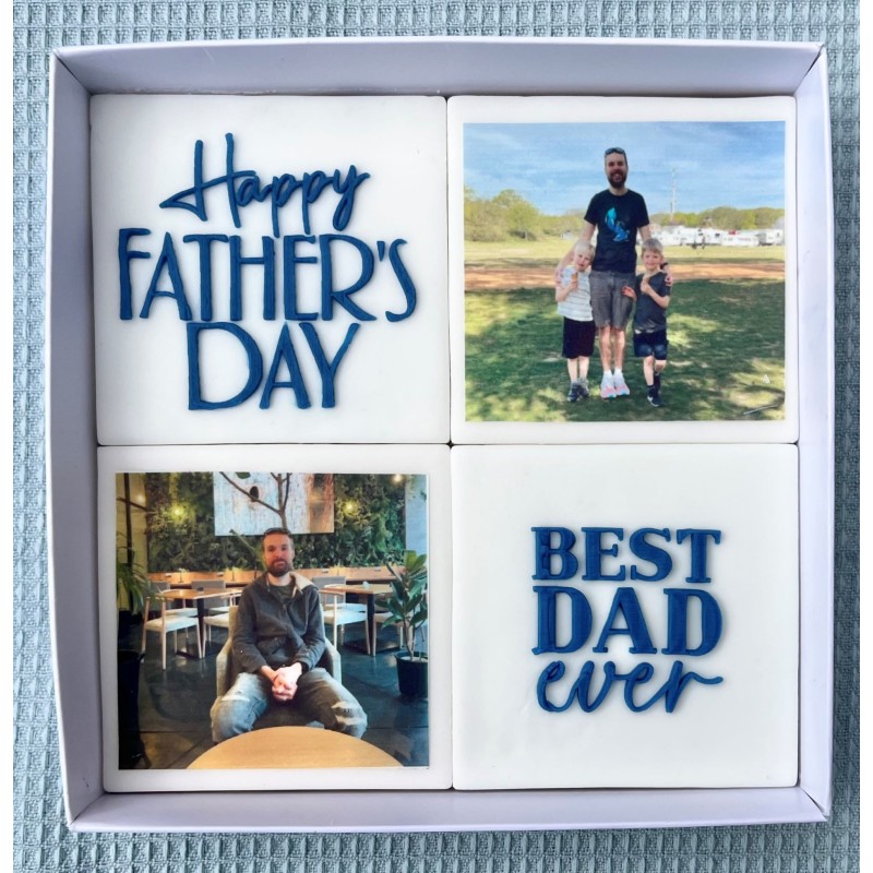 Father's day photo biscuits Father's day photo biscuits