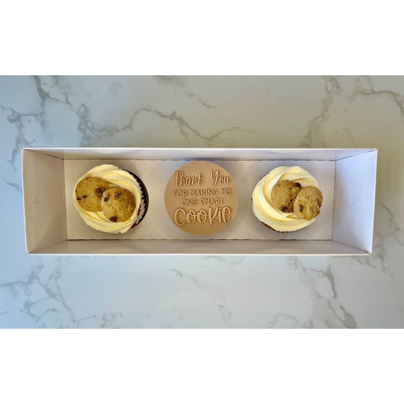 Box of 3 'smart cookie' cupcakes Box of 3 'smart cookie' cupcakes
