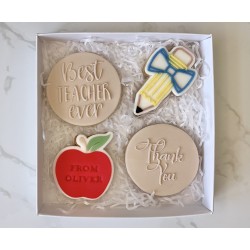 Best teacher biscuit box - brown
