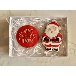 Santa's favourite teacher biscuit box